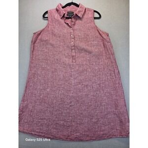 Tahari Tunic Top Red‎ 100% Linen Sleeveless Plus Size 1X Resort Summer Dress